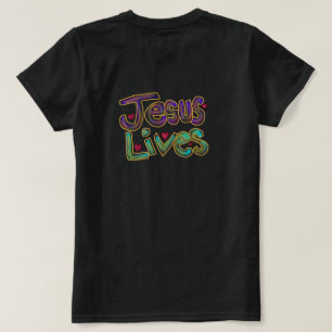 „Jesus lebt“ Christlicher Spruch Damen Schwarz T-Shirt