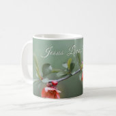 Jesus lebt Frühlingsblumen Bibel Verse Ostern Kaffeetasse (Vorderseite Links)