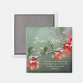 Jesus lebt Frühlingsblumen Bibel Verse Ostern Magnet (Vorderseite/Rückseite)