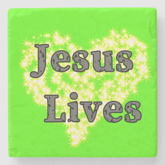 Jesus Lebt Marmor Untersetzer (Vorderseite)