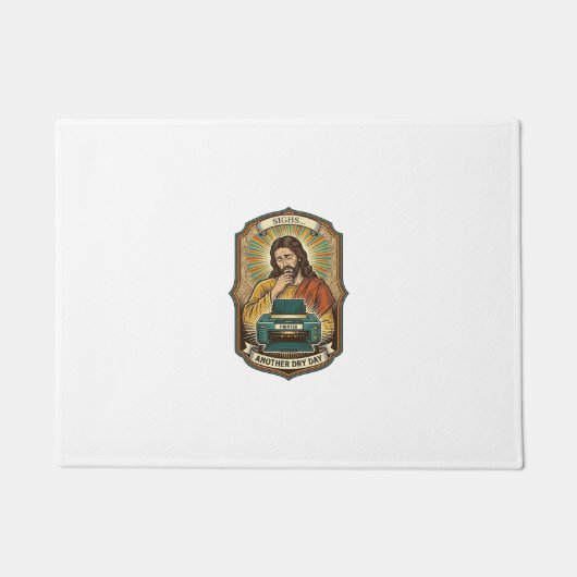 Jesus Leere Druckerpapierablage Büroarbeit Ärgerni Fußmatte (Vorderseite)