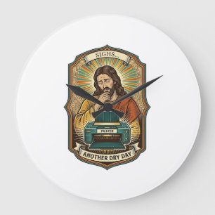 Jesus Leere Druckerpapierablage Büroarbeit Ärgerni Große Wanduhr