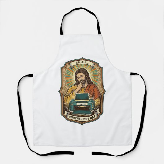 Jesus Leere Druckerpapierablage Büroarbeit Ärgerni Schürze (Vorderseite)