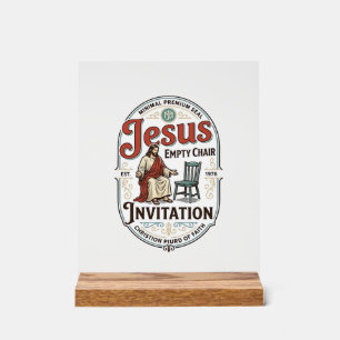 Jesus Leerer Stuhl Einladung Jesus Leerer Stuhl Ei Acrylschild