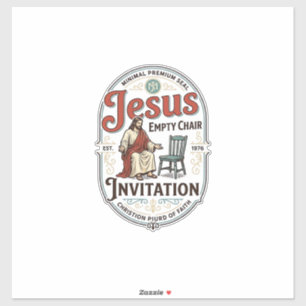 Jesus Leerer Stuhl Einladung Jesus Leerer Stuhl Ei Aufkleber
