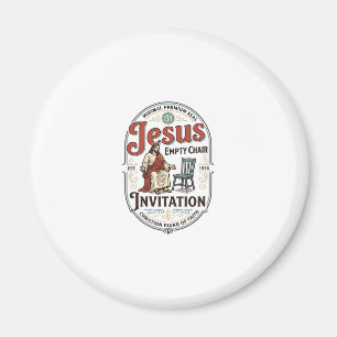 Jesus Leerer Stuhl Einladung Jesus Leerer Stuhl Ei Magnet
