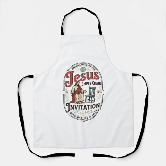 Jesus Leerer Stuhl Einladung Jesus Leerer Stuhl Ei Schürze (Vorderseite)