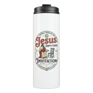 Jesus Leerer Stuhl Einladung Jesus Leerer Stuhl Ei Thermosbecher