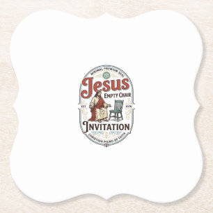 Jesus Leerer Stuhl Einladung Jesus Leerer Stuhl Ei Untersetzer