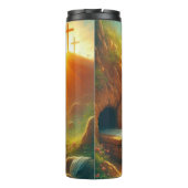 Jesus' leeres Grab und Kreuze Thermosbecher (Rückseite)