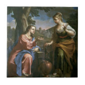 Jesus lehrt Samaritan Frau Fliese (Vorderseite)