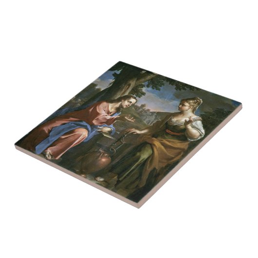 Jesus lehrt Samaritan Frau Fliese (Seite)