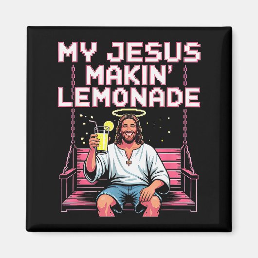 Jesus Lemonade Funny Christian Meme  Magnet (Vorne)