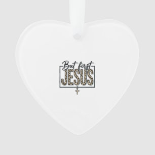 Jesus Leopardenprint Christliches Vintage-Stich Sh Ornament