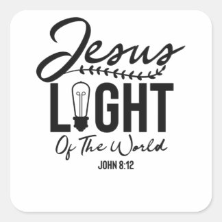 Jesus Licht der Welt - Bibelverse Quadratischer Aufkleber