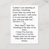 Jesus Licht der Welt Gebetskarte Visitenkarte (Rückseite)