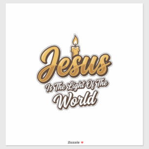 Jesus Licht der Welt Kerze Christlicher Vektor_1 Aufkleber