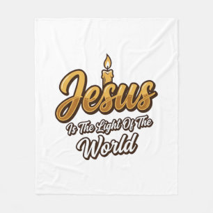Jesus Licht der Welt Kerze Christlicher Vektor_1 Fleecedecke