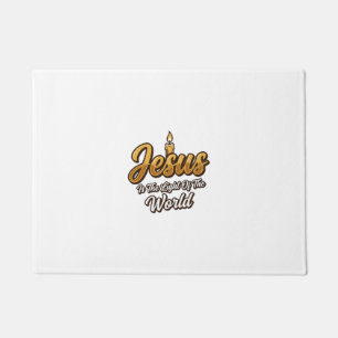 Jesus Licht der Welt Kerze Christlicher Vektor_1 Fußmatte
