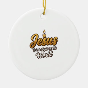 Jesus Licht der Welt Kerze Christlicher Vektor_1 Keramik Ornament