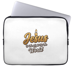 Jesus Licht der Welt Kerze Christlicher Vektor_1 Laptopschutzhülle