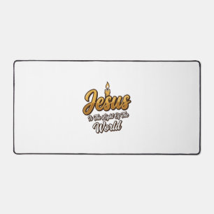 Jesus Licht der Welt Kerze Christlicher Vektor_1 Schreibtischunterlage