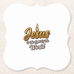 Jesus Licht der Welt Kerze Christlicher Vektor_1 Untersetzer