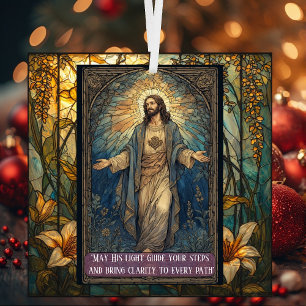 Jesus Licht der Welt Religiöser Weihnachtszitat Ornament Aus Glas