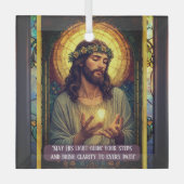 Jesus Licht der Welt Religiöser Weihnachtszitat Ornament Aus Glas (Vorderseite)