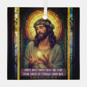 Jesus Licht der Welt Religiöser Weihnachtszitat Ornament Aus Glas (Rückseite)