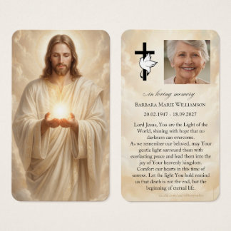 Jesus Licht der Welt Totenbettgebetskarte