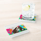 Jesus-Lichtwelt Glasuntersetzer (Schrägansicht)