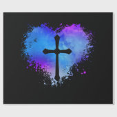 Jesus-Liebe| Christliche Kreuz - Liebe Geschenkpapier (Flach)