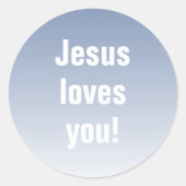 Jesus Liebe dich! Alle Farbombre Runder Aufkleber (Vorderseite)