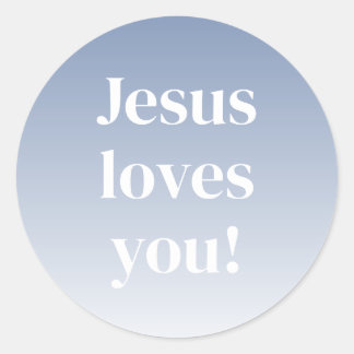 Jesus Liebe dich! Alle Farbombre Runder Aufkleber