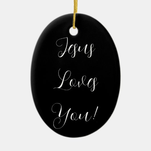 Jesus Liebe dich! | extravagantes Skript Keramik Ornament (Vorne)