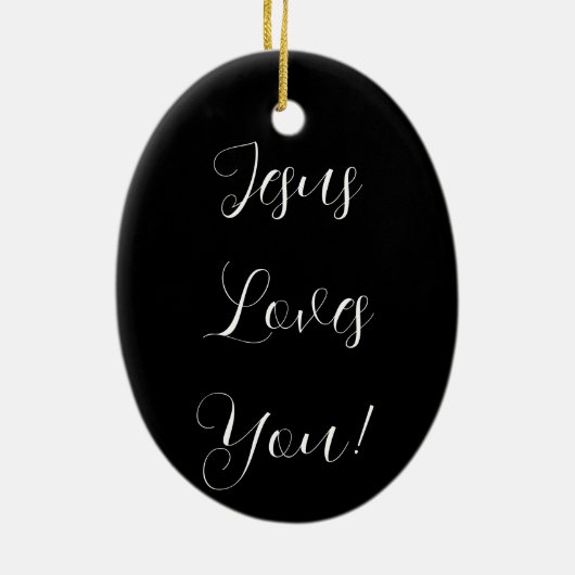 Jesus Liebe dich! | extravagantes Skript Keramik Ornament (Hinten)