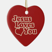 Jesus Liebe dich für Christen Keramik Ornament (Rechts)