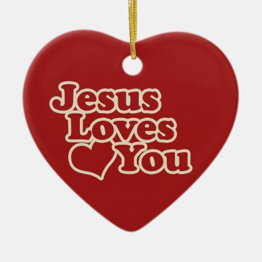 Jesus Liebe dich für Christen Keramik Ornament (Vorne)