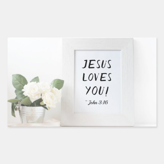 Jesus Liebe dich! John 3:16, Literaturreferenz Rechteckiger Aufkleber (Vorderseite)