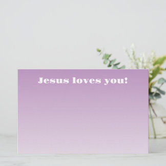 Jesus Liebe dich! | lila Ober Briefpapier