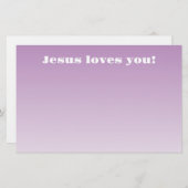 Jesus Liebe dich! | lila Ober Briefpapier (Vorne/Hinten)