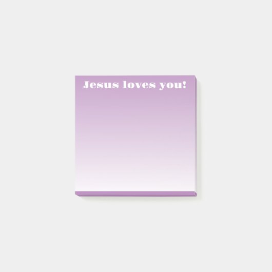 Jesus Liebe dich! | lila Ober Post-it Klebezettel (Vorderseite)