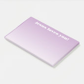 Jesus Liebe dich! | lila Ober Post-it Klebezettel (angewinkelt)