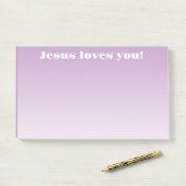 Jesus Liebe dich! | lila Ober Post-it Klebezettel (Auf Schreibtisch)