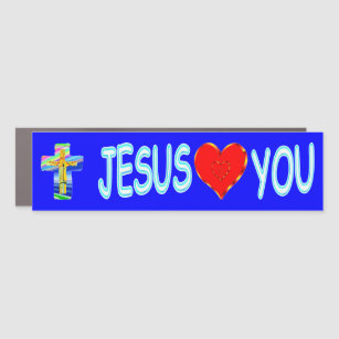 Jesus Liebe dich mit Christlichem Kreuz Auto Magnet