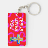 Jesus Liebe dich mit Christlichem Kreuz Schlüsselanhänger (Rückseite)