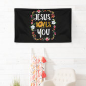 Jesus Liebe dich mit runden Blume Christlich Banner (Insitu)