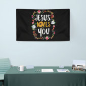 Jesus Liebe dich mit runden Blume Christlich Banner (Messeveranstaltung)