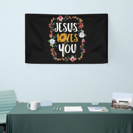 Jesus Liebe dich mit runden Blume Christlich Banner (Messeveranstaltung)